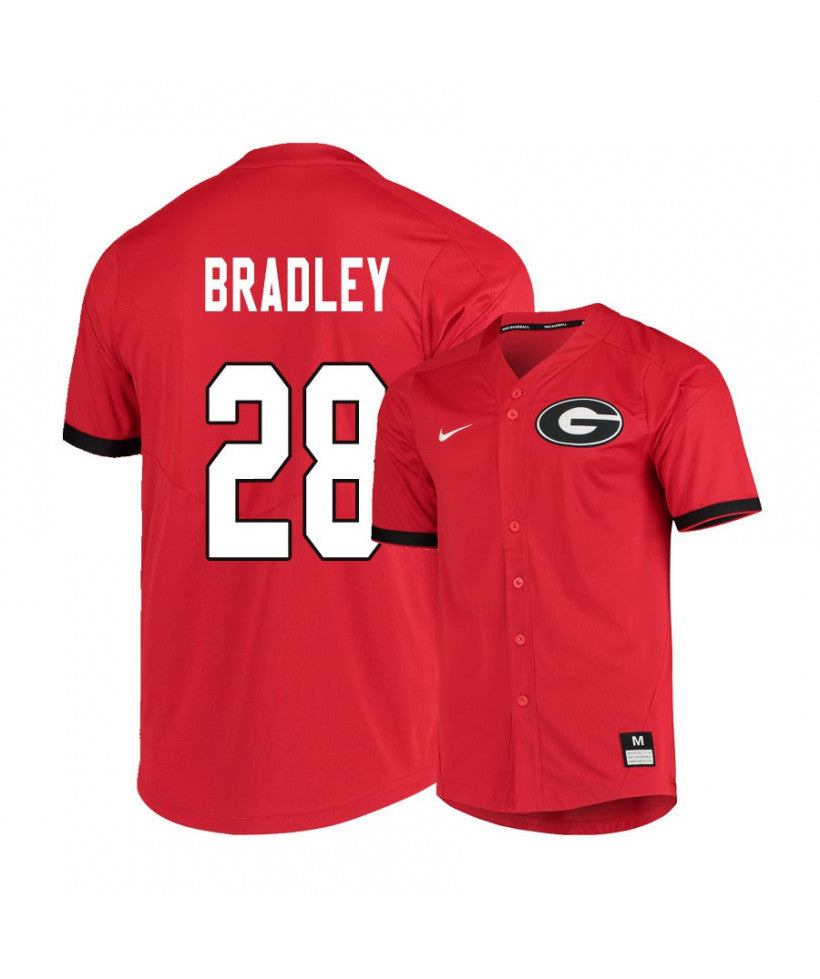 Georgia Bulldogs 28 Tucker Bradley Red Elite College Baseball Jersey