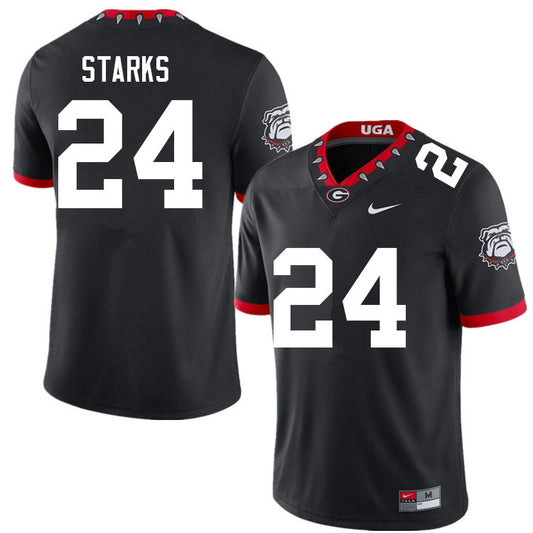 Georgia Bulldogs Malaki Starks Jersey #24 College Football Game Black Alternative