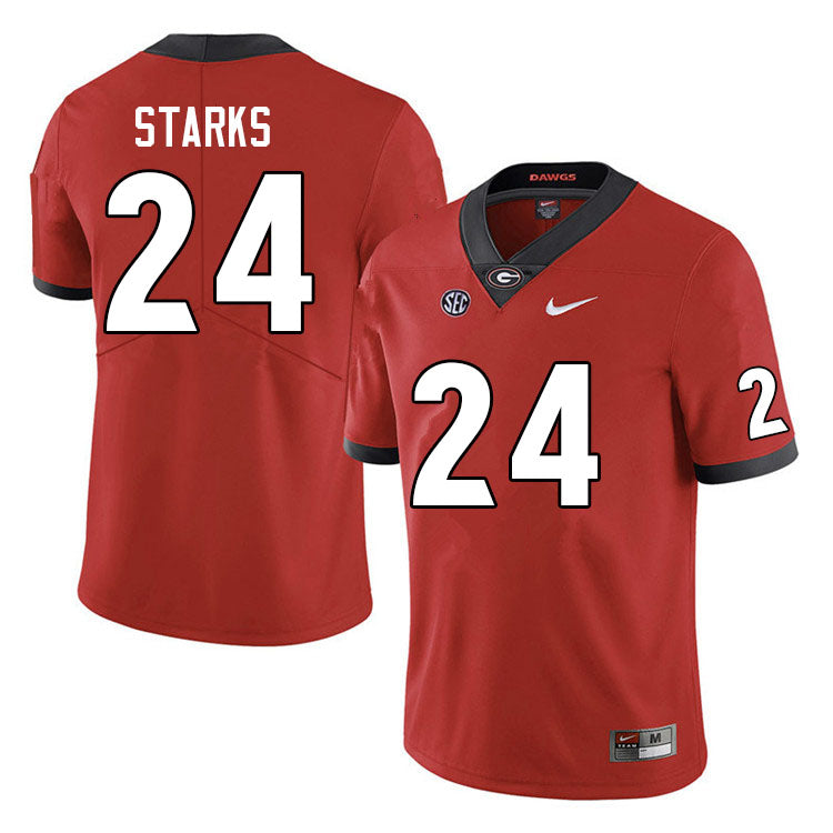 Georgia Bulldogs Malaki Starks Jersey #24 College Football Game Red