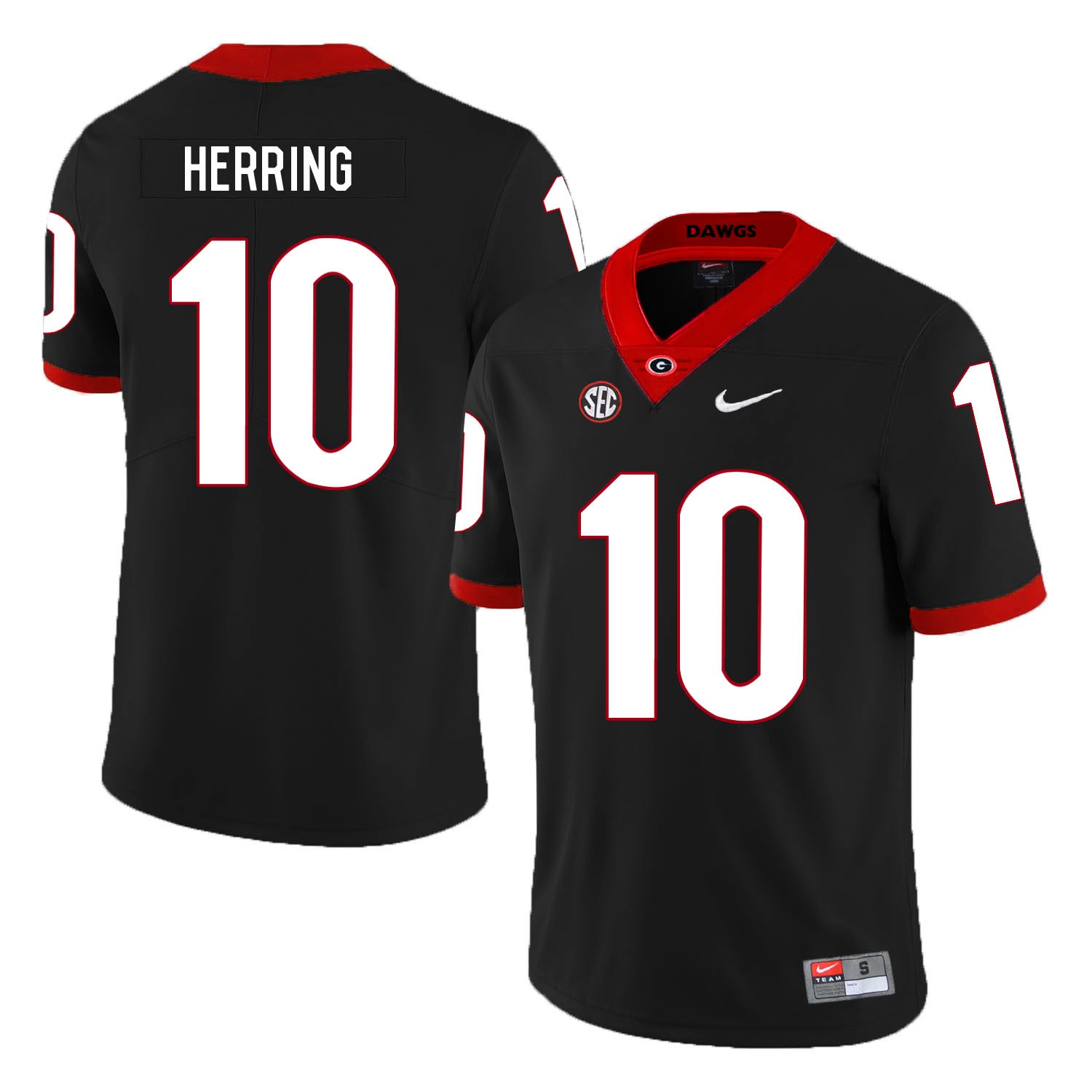 Georgia Bulldogs #10 Malik Herring College Football Jersey Black
