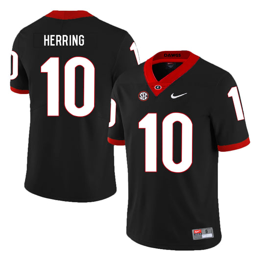 Georgia Bulldogs #10 Malik Herring College Football Jersey Black