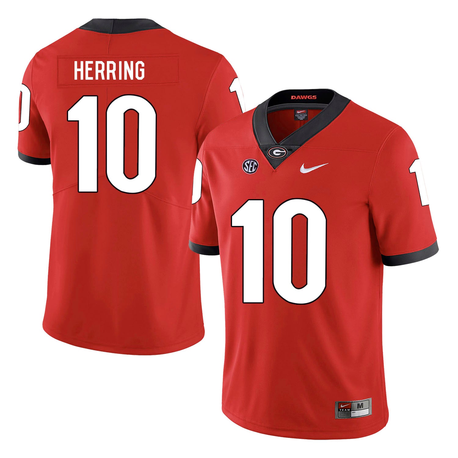 Georgia Bulldogs #10 Malik Herring College Football Jersey Red