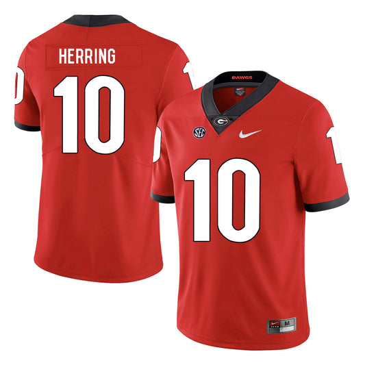 Georgia Bulldogs #10 Malik Herring College Football Jersey Red