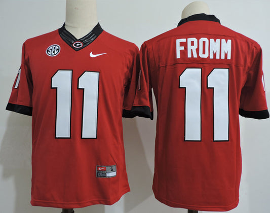 Georgia Bulldogs #11 Jake Fromm College Football Jersey Red