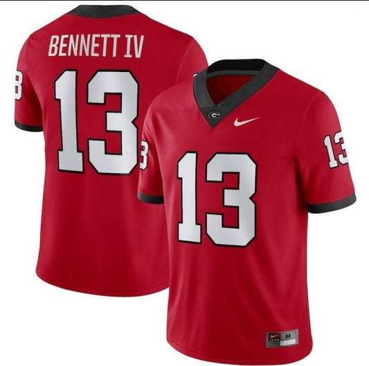 Georgia Bulldogs #13 Stetson Bennett IV Red Game College Football Jersey