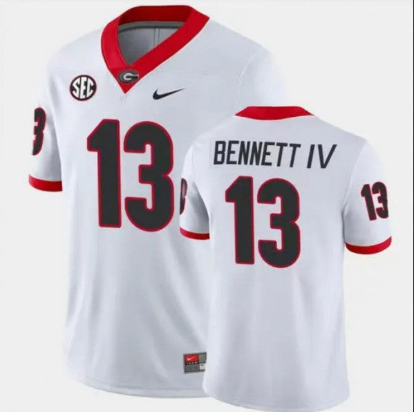 Georgia Bulldogs #13 Stetson Bennett IV White College Football Jersey