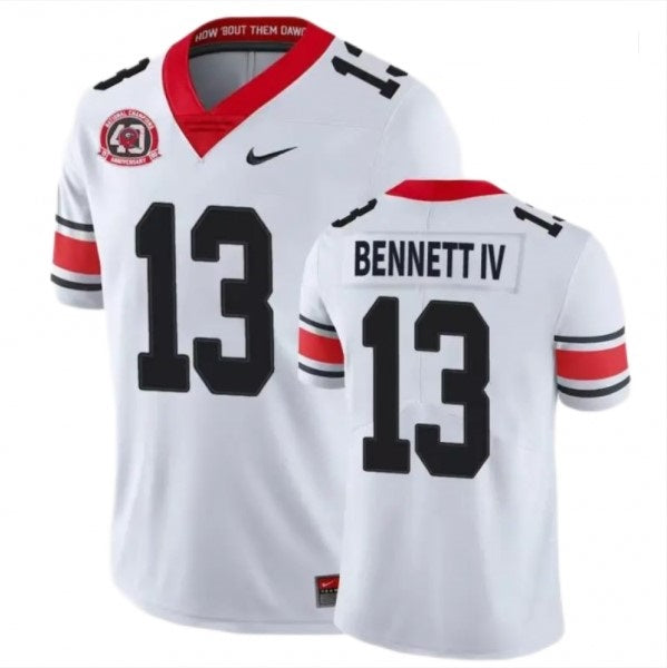 Georgia Bulldogs #13 Stetson Bennett IV White Game College Football Jersey