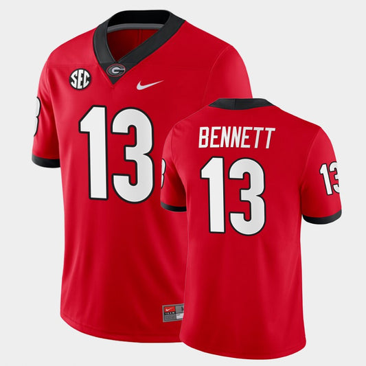 Georgia Bulldogs #13 Stetson Bennett Red College Football Home Game Jersey