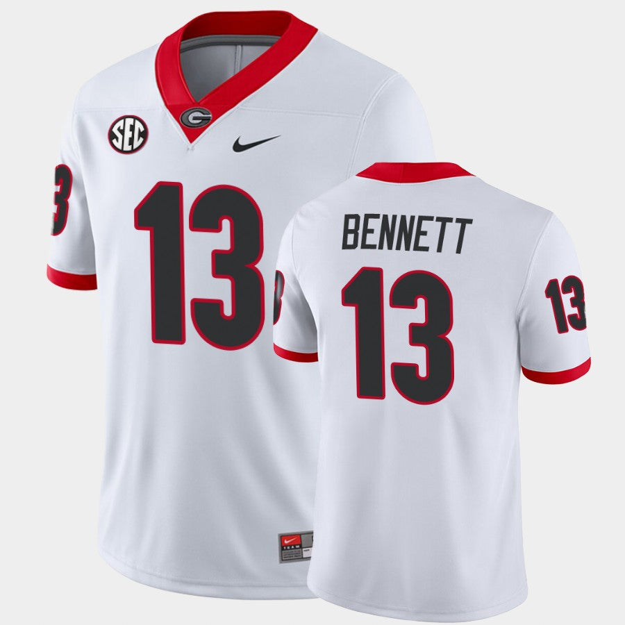 Georgia Bulldogs #13 Brock Bowers White College Football Jersey
