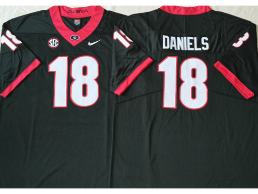 Georgia Bulldogs #18 JT DANIELS Black Football Jersey