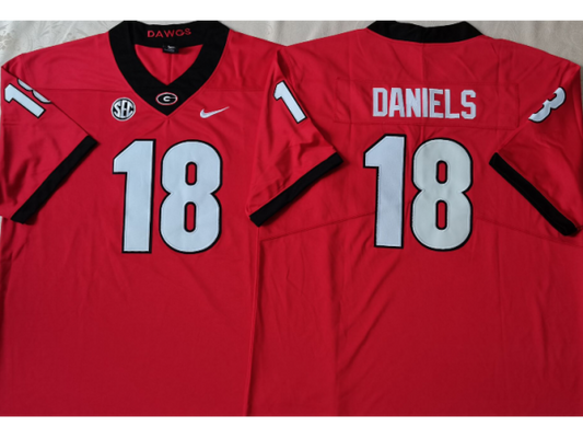Georgia Bulldogs #18 JT DANIELS Red Football Jersey