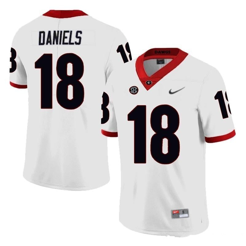 Georgia Bulldogs #18 Jt Daniels NCAA College Football Jersey White