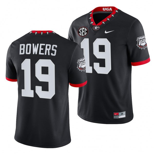 Georgia Bulldogs #19 Brock Bowers Black 100th Anniversary College Football Jersey
