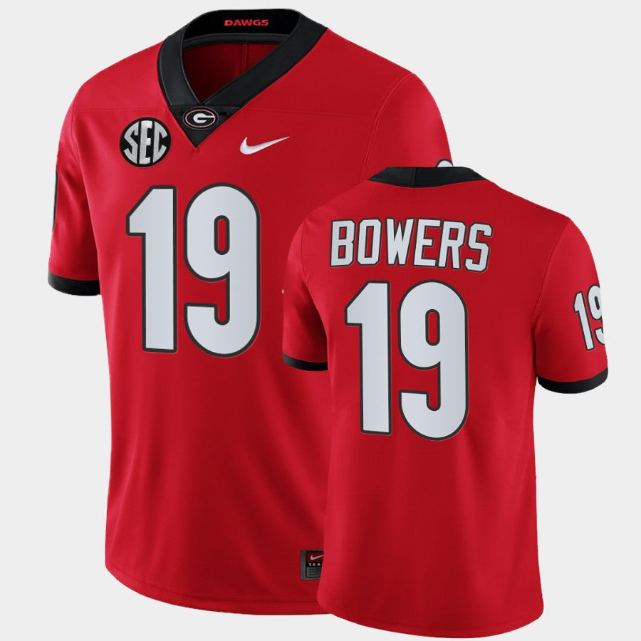 Georgia Bulldogs #19 Brock Bowers Red College Football Game Jersey