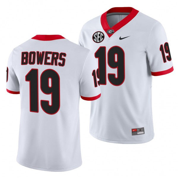 Georgia Bulldogs #19 Brock Bowers White College Football Jersey