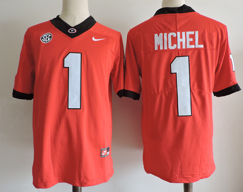 Georgia Bulldogs #1 Sony Michel College Football Jersey