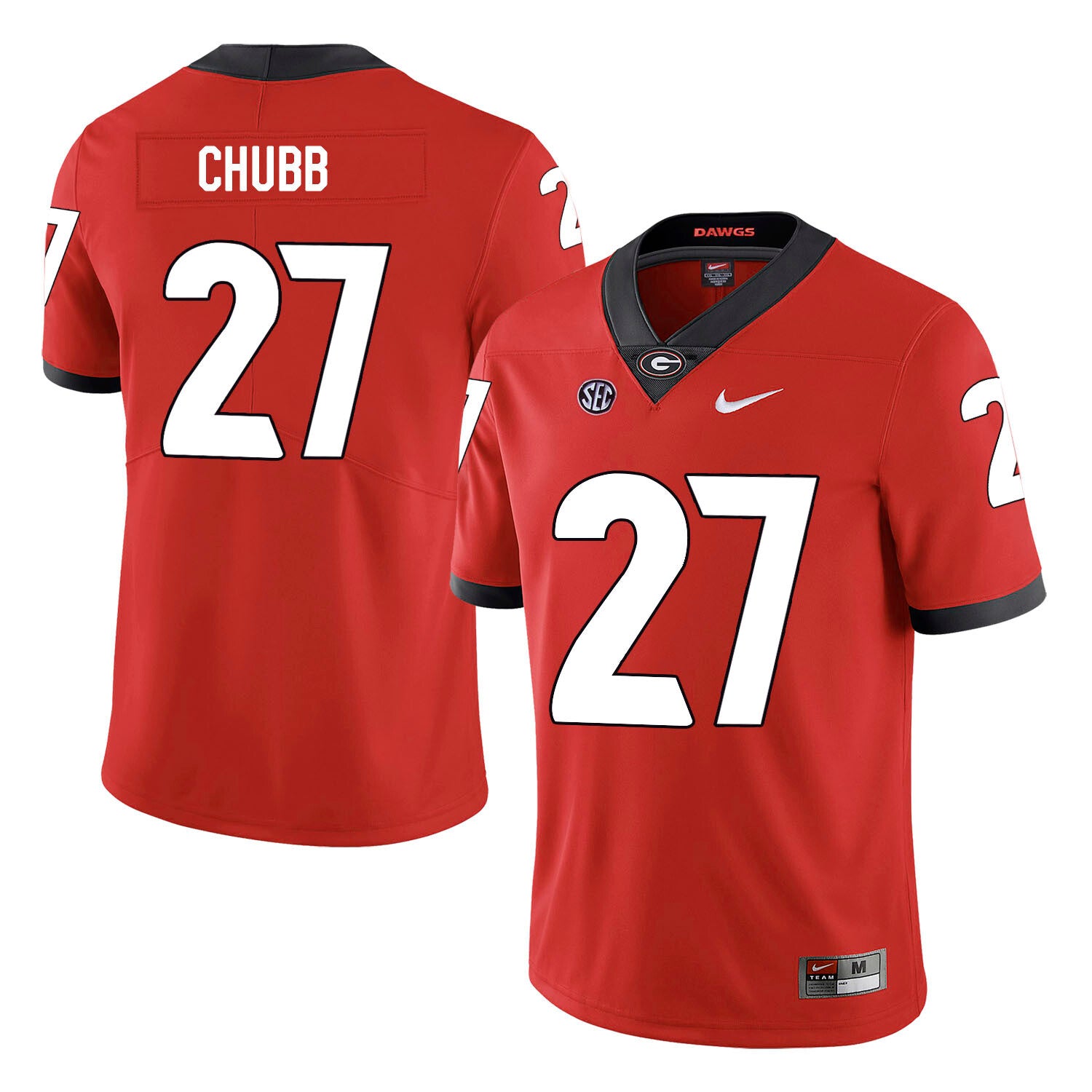 Georgia Bulldogs #27 Nick Chubb College Football Jersey Red