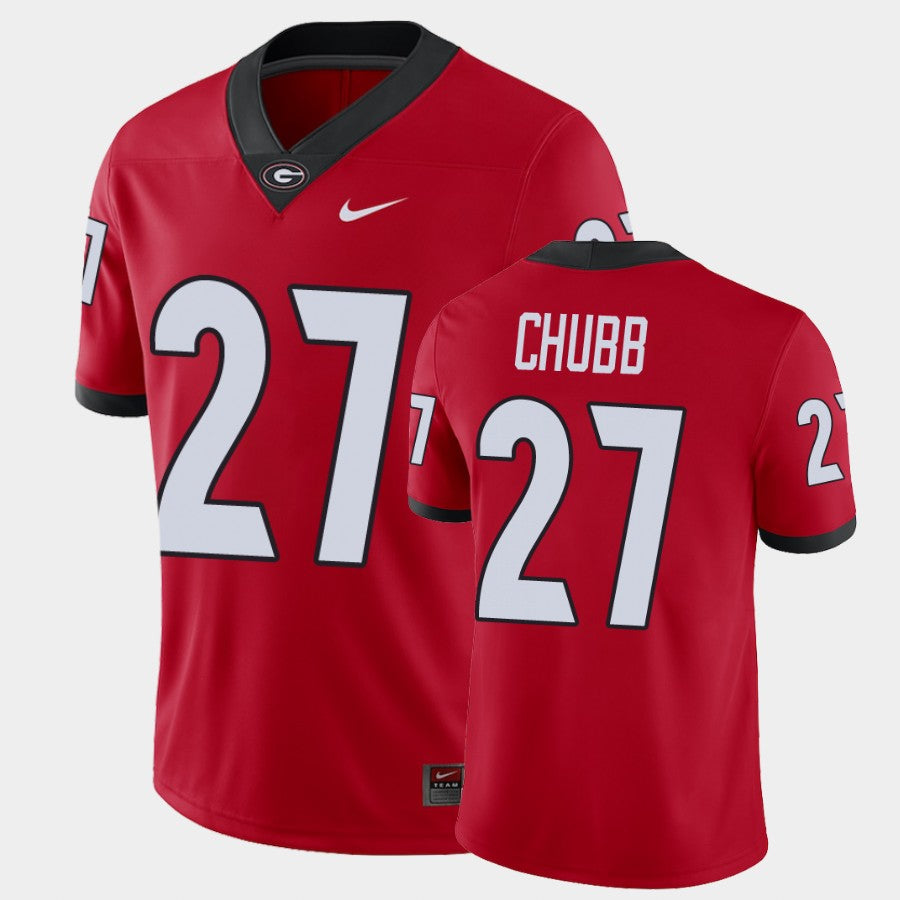 Georgia Bulldogs #27 Nick Chubb Red College Football Alumni Player Jersey