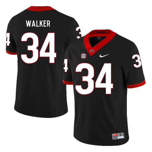 Georgia Bulldogs #34 Herchel Walker College Football Jersey Black