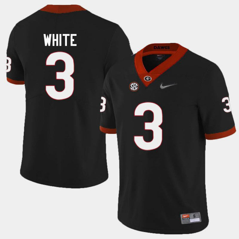 Georgia Bulldogs #3 Zamir White College Football Jersey Limited Black