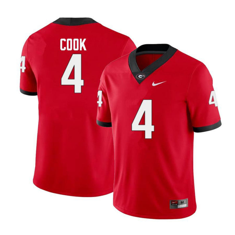 Georgia Bulldogs #4 James Cook III College Football Jersey Limited Red