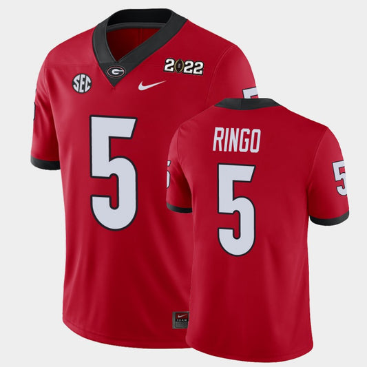 Georgia Bulldogs #5 Kelee Ringo Red 2021 National Champions Game Jersey
