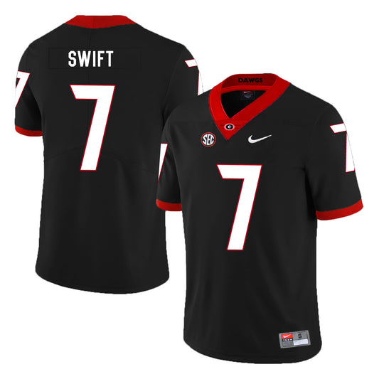 Georgia Bulldogs #7 D Andre Swift College Football Jersey Black