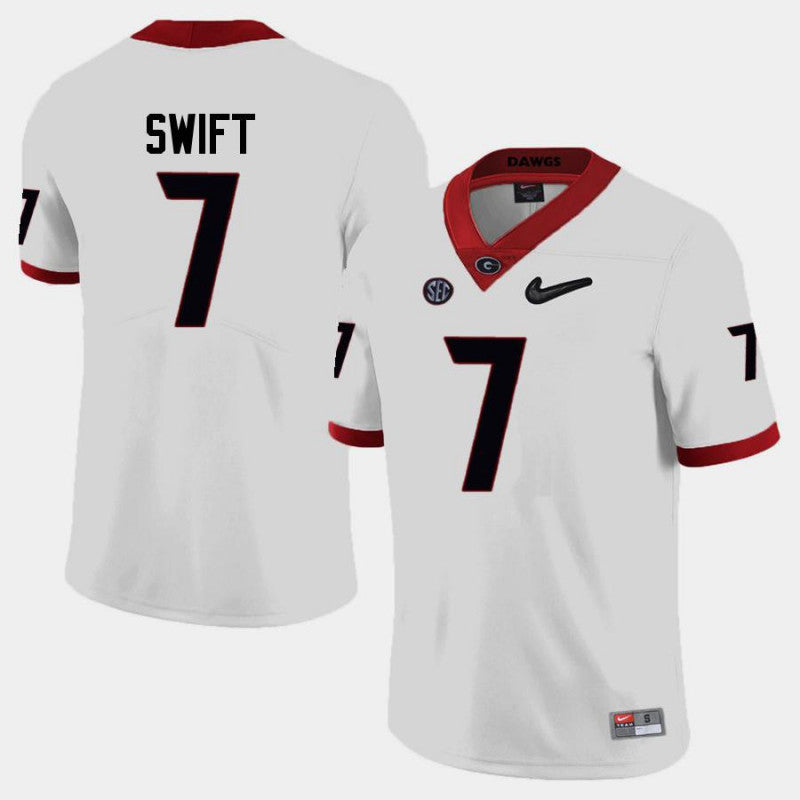 Georgia Bulldogs #7 DAndre Swift College Football Jersey Limited White