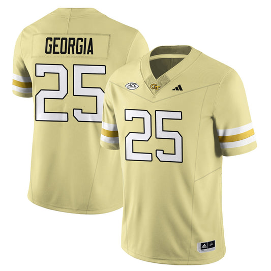 Georgia Jersey #25 Georgia Tech Football 2025 Vapor Limited Stitched Gold