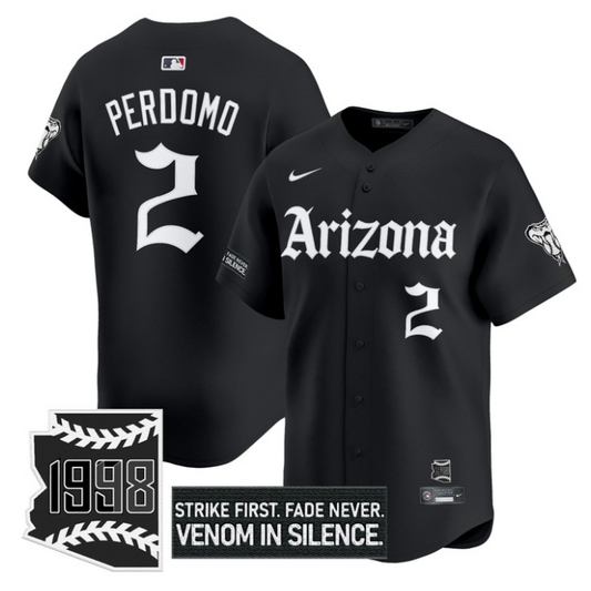 Geraldo Perdomo Jersey #2 Arizona Diamondbacks Gothic Desert Fang Edition Black