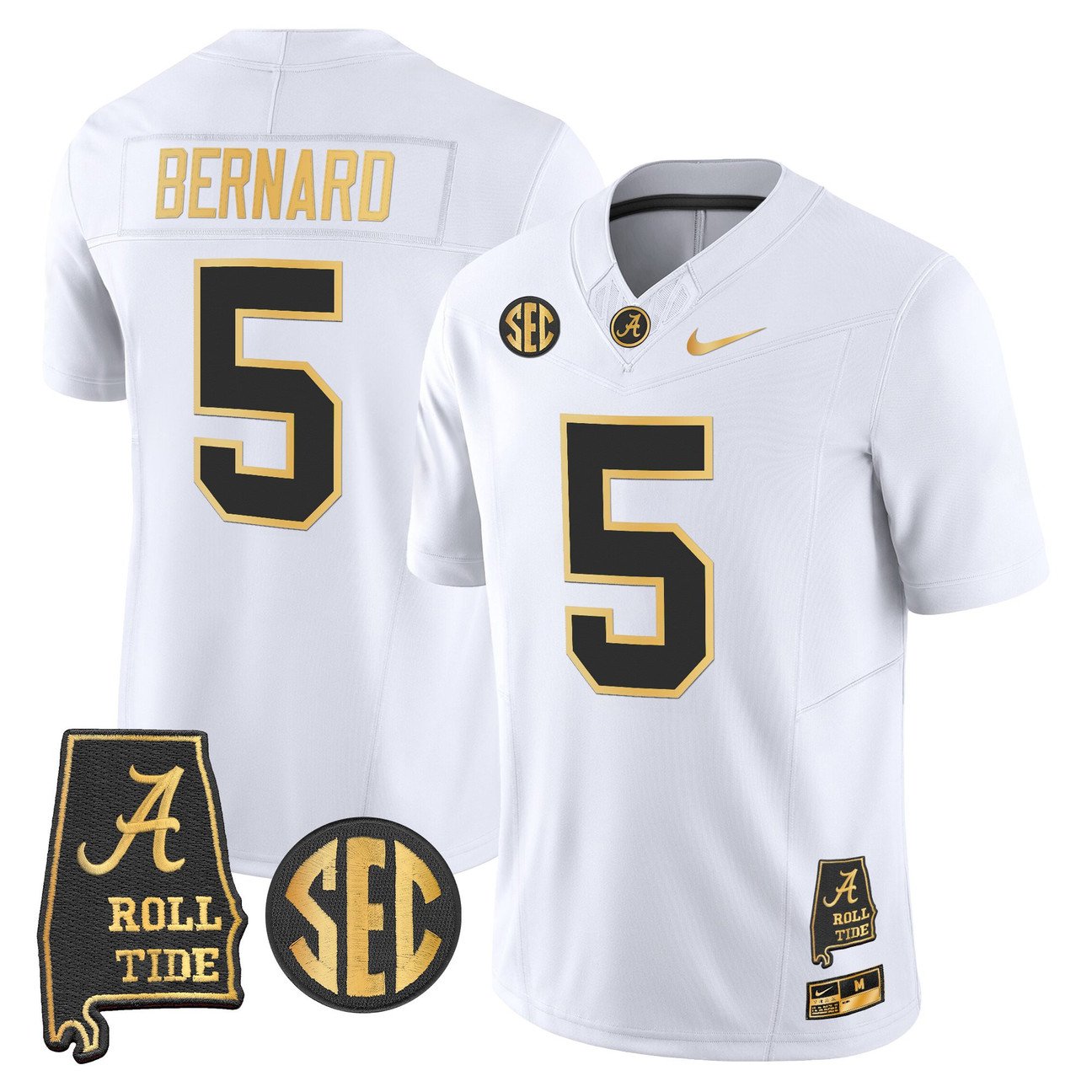 Germie Bernard Jersey #5 Alabama Crimson Tide 2025 Gold Stitched