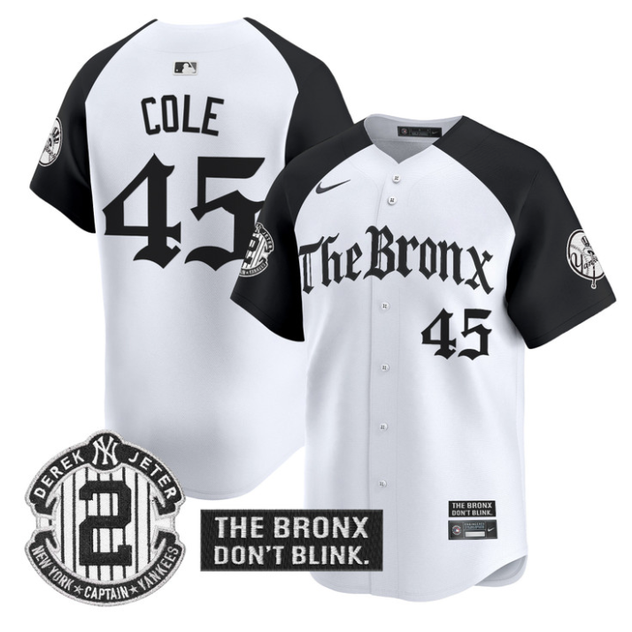 Gerrit Cole Jersey #45 Yankees The Bronx Gothic Ink Drop Edition Stitched