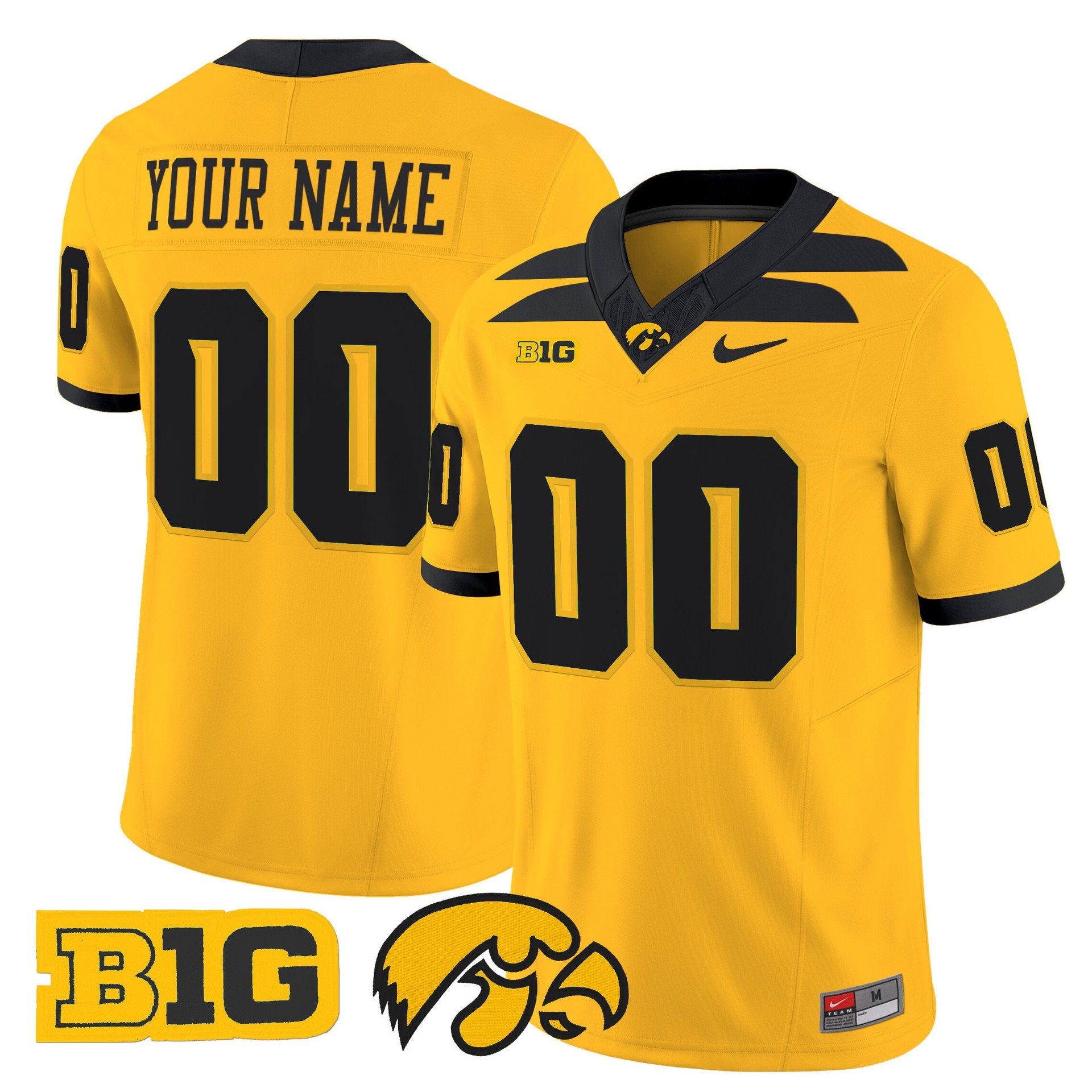 Custom Iowa Hawkeyes Jersey Name, Number  2025 Limited Stitched Gold