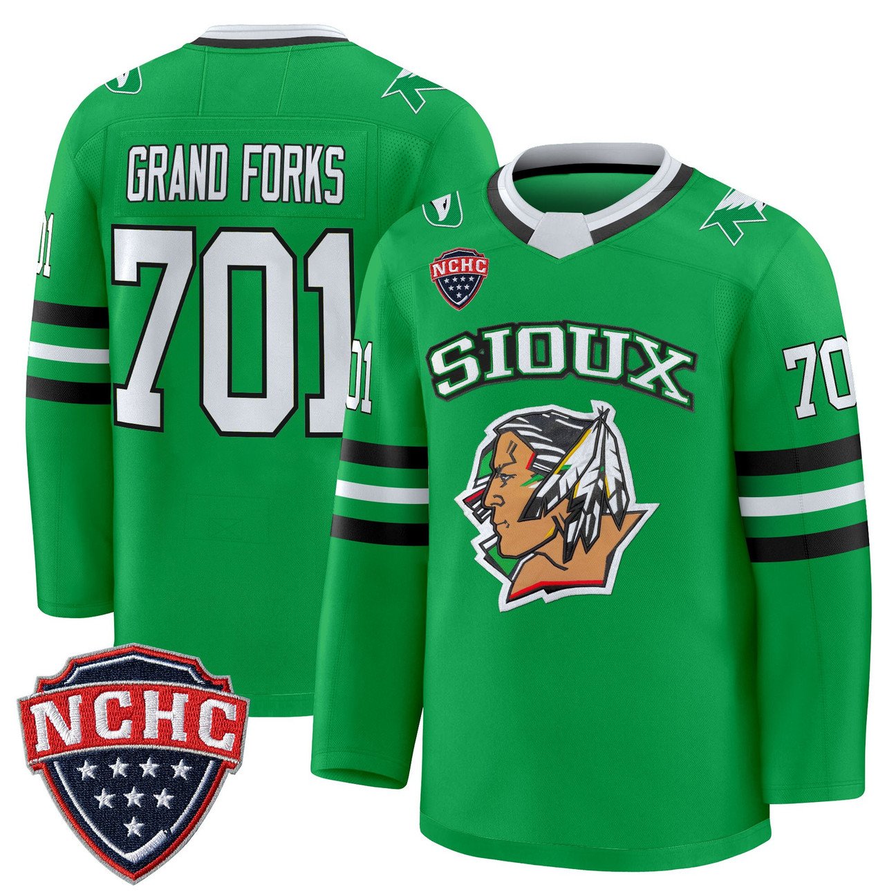 Grand Forks Jersey #701 North Dakota Fighting Hawks 2025-26 Stitched
