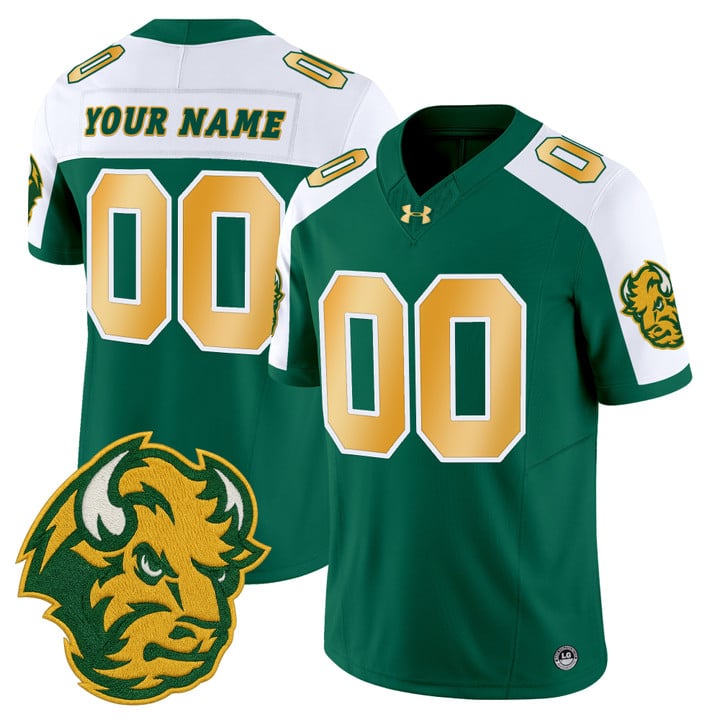 Custom North Dakota State Bison Jersey Name, Number Limited Stitched Green Alter