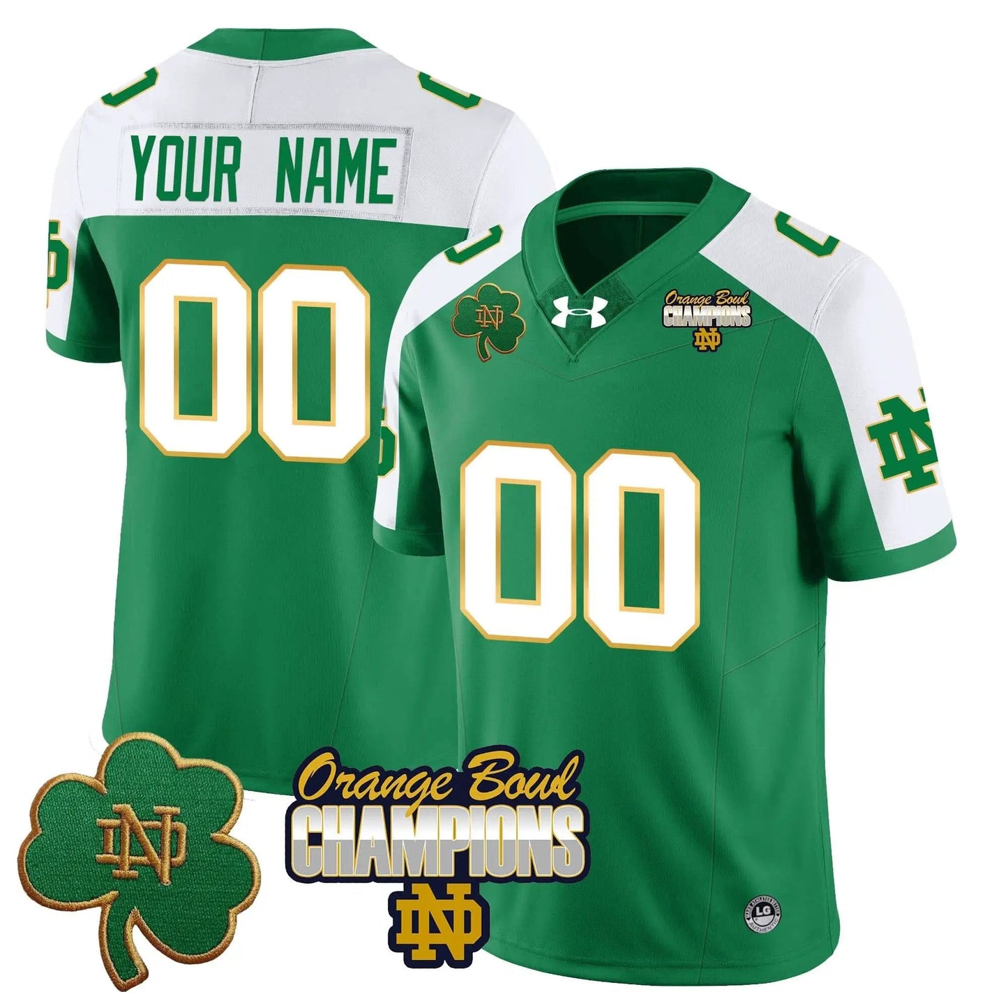 Custom Notre Dame Fighting Irish Football  2025 Orange Bowl Champions Jersey