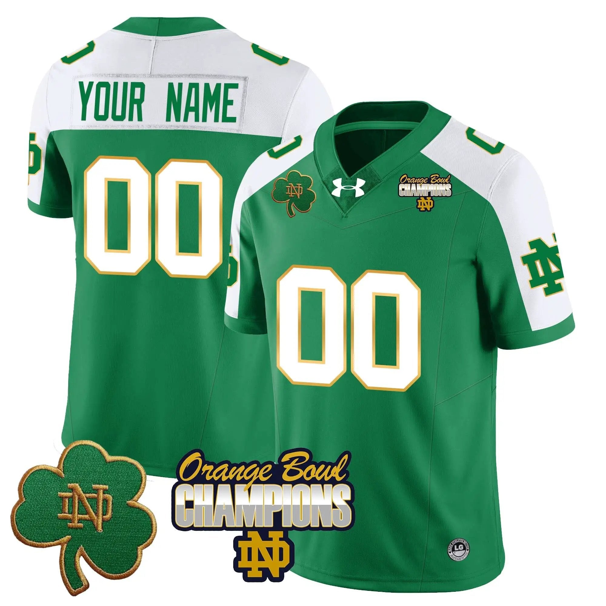 Custom Notre Dame Fighting Irish Football  2025 Orange Bowl Champions Jersey