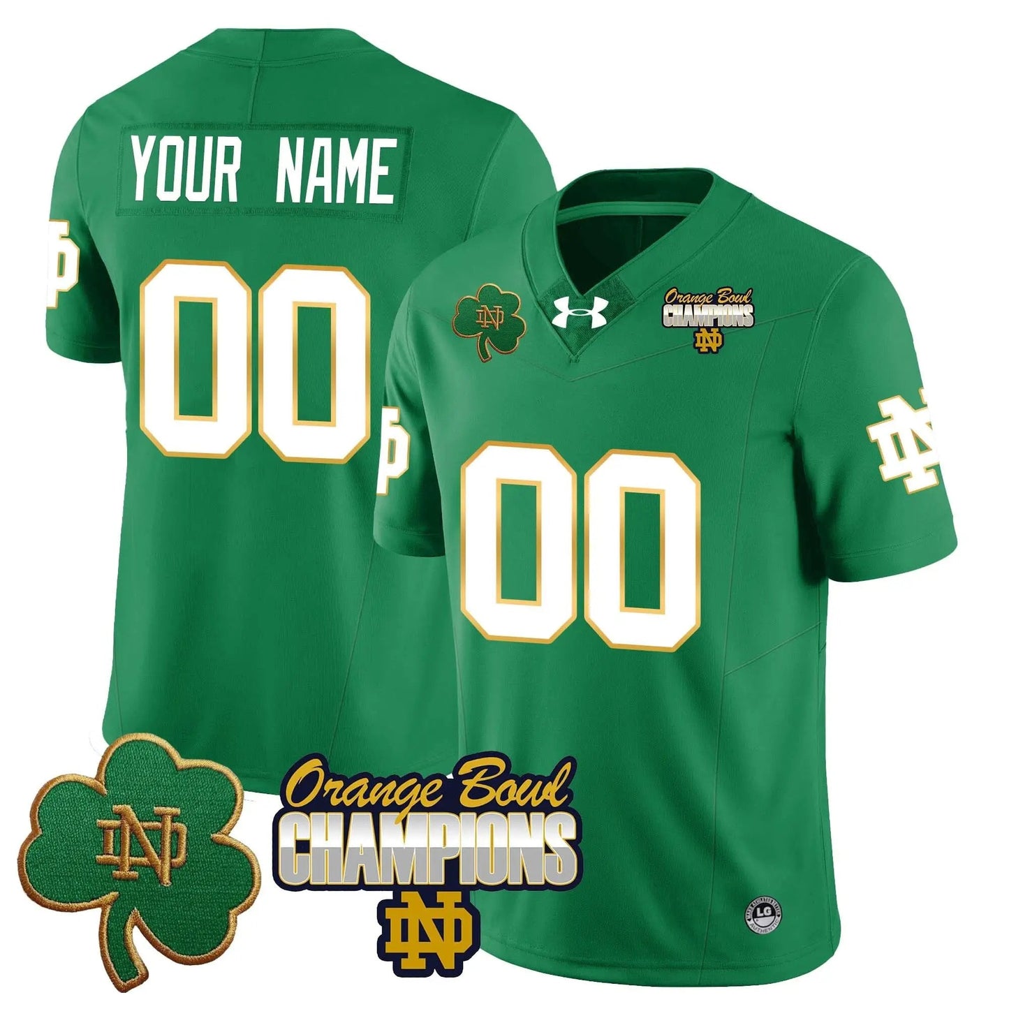 Custom Notre Dame Fighting Irish Football  2025 Orange Bowl Champions Jersey