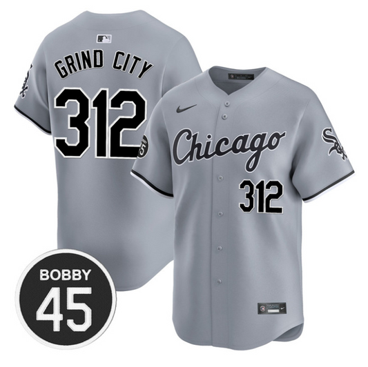 Grind City Jersey #312 Chicago White Sox Bobby Jenks Stitched Gray Road