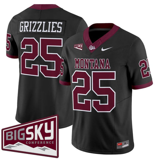 Grizzlies Jersey #25 Montana Grizzlies 2025 Vapor Limited Stitched Black Alter