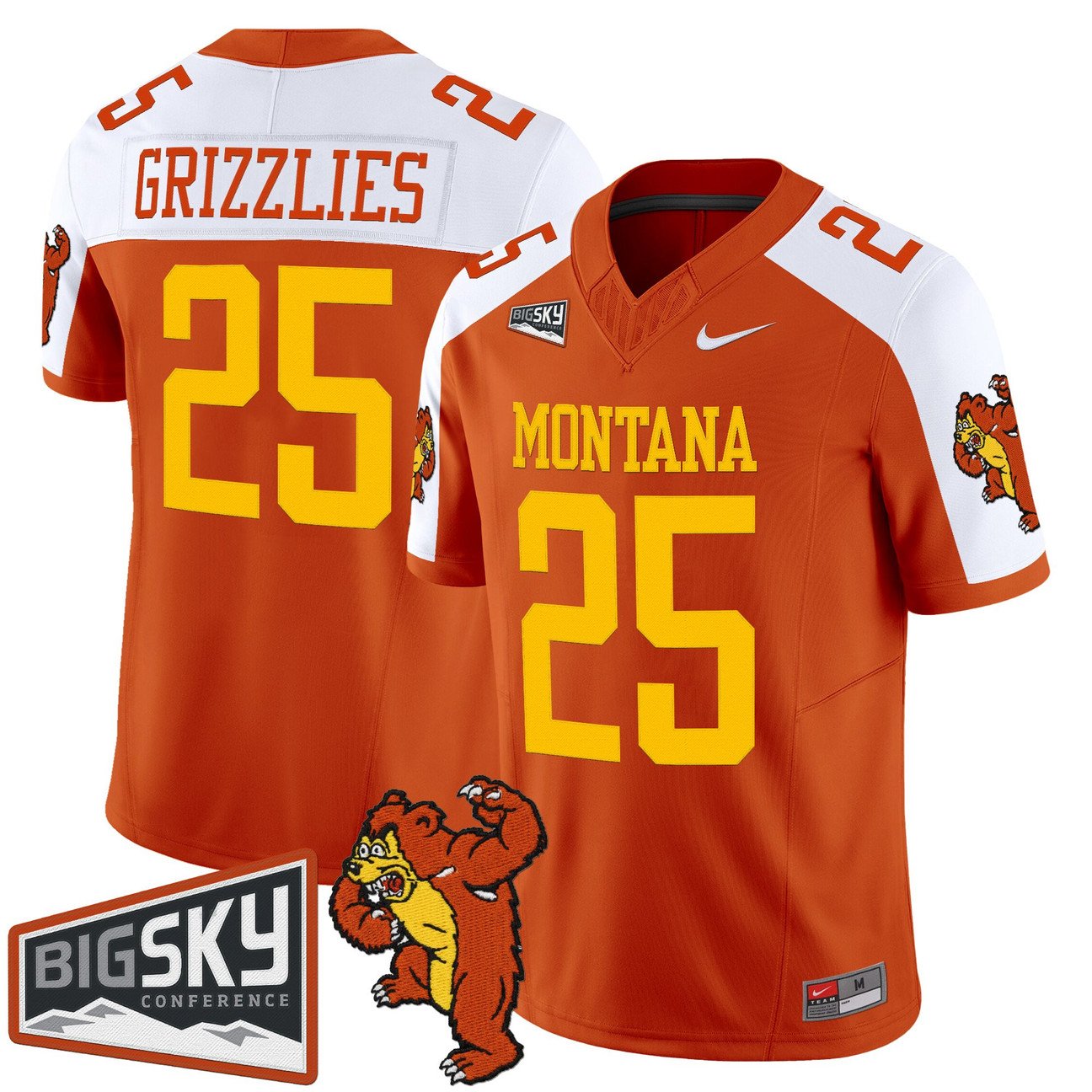 Grizzlies Jersey #25 Montana Grizzlies 1995 Throwback Vapor Limited Stitched