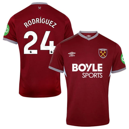 Guido Rodriguez #24 West Ham United 2025-26 Home Match Jersey – Burgundy