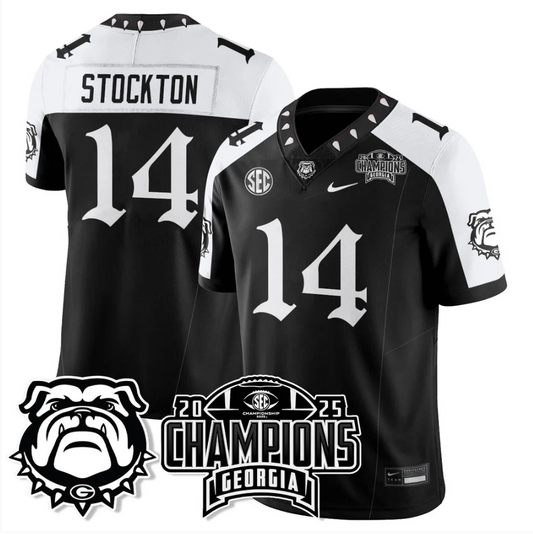 Gunner Stockton Jersey #14 Georgia Bulldogs Gothic SEC Football Champions