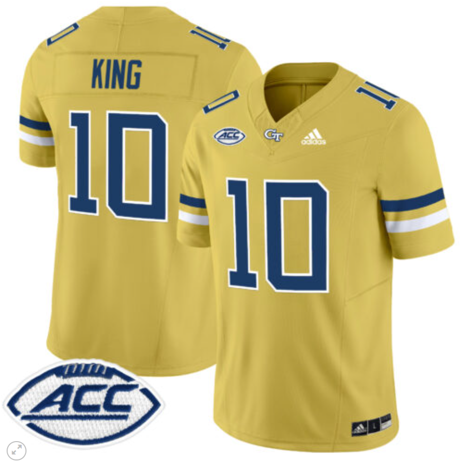 Haynes King Jersey #10 Georgia Tech Yellow Jackets Vapor Limited Football Gold