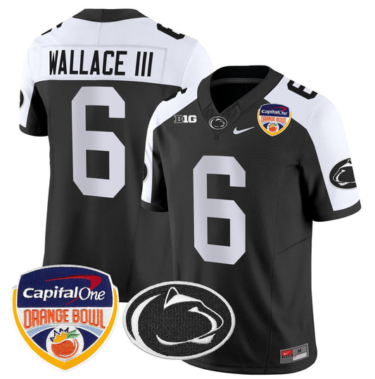 Harrison Wallace III Jersey #6 Penn State Orange Bowl Patch Black Alternate