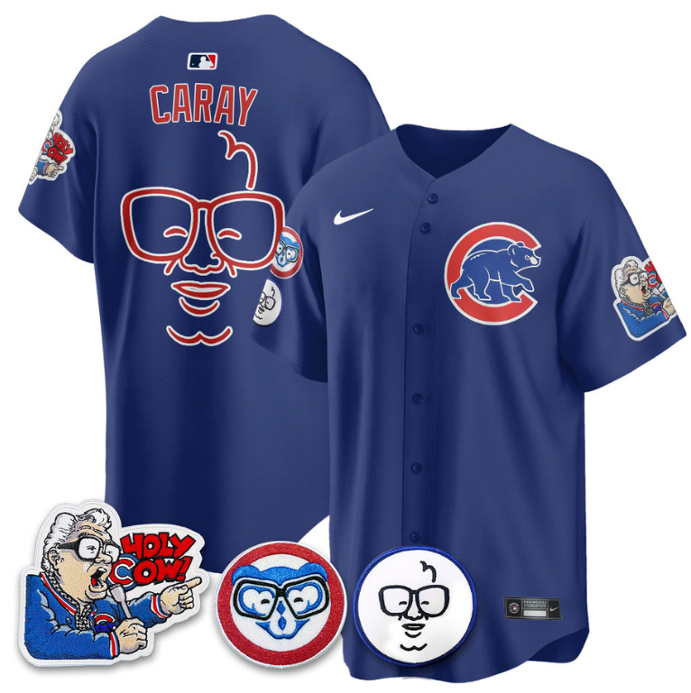 Harry Caray Jersey Chicago Cubs Harry Caray Holy Cow Patch Premier Limited Stitched White Gold