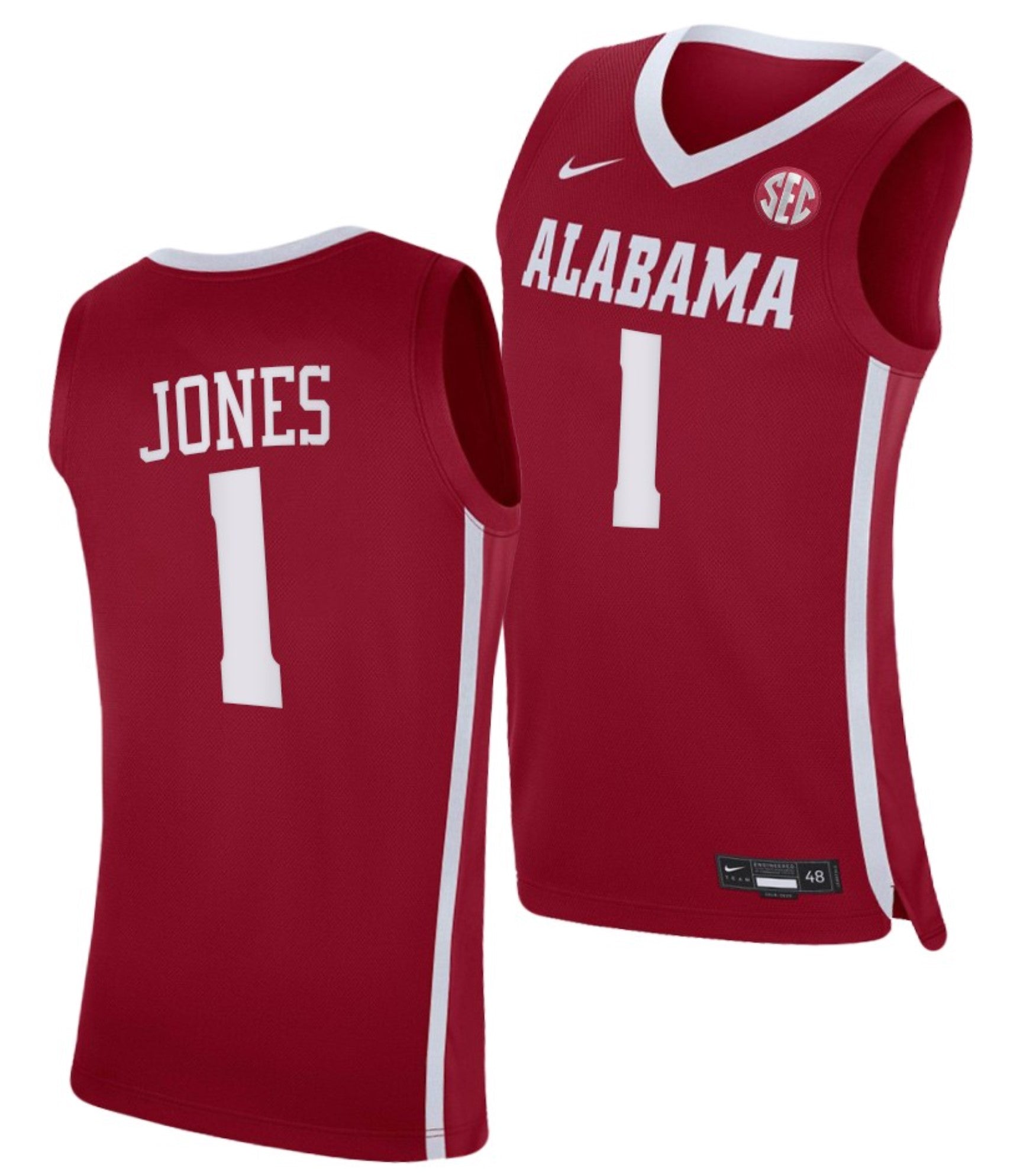 Herbert Jones Jersey Alabama Crimson Tide College Basketball Crimson #1