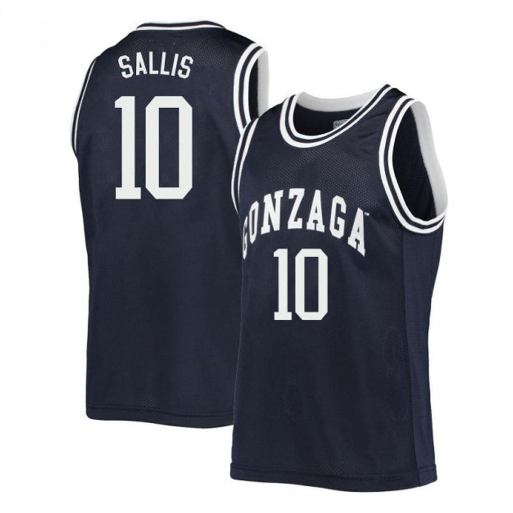Hunter Sallis Jersey Gonzaga Bulldogs College Basketball Navy #101