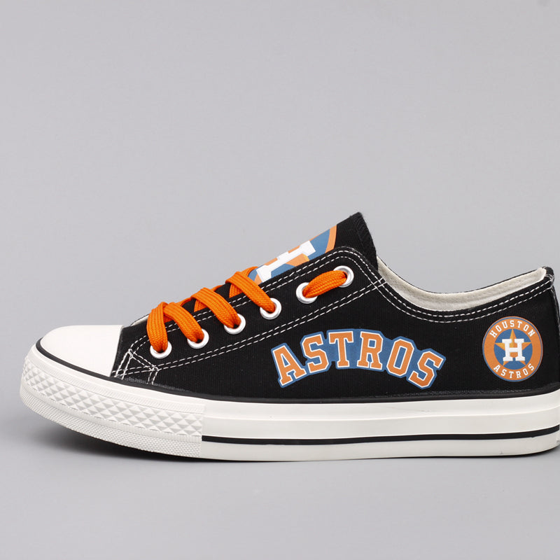 Houston Astros Limited Print MLB Baseball Fans Low Top Canvas Shoes Sport Sneakers T-D872H