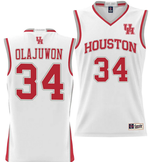 Hakeem Olajuwon Jersey #34 Houston Cougars NIL College Basketball Lightweight White